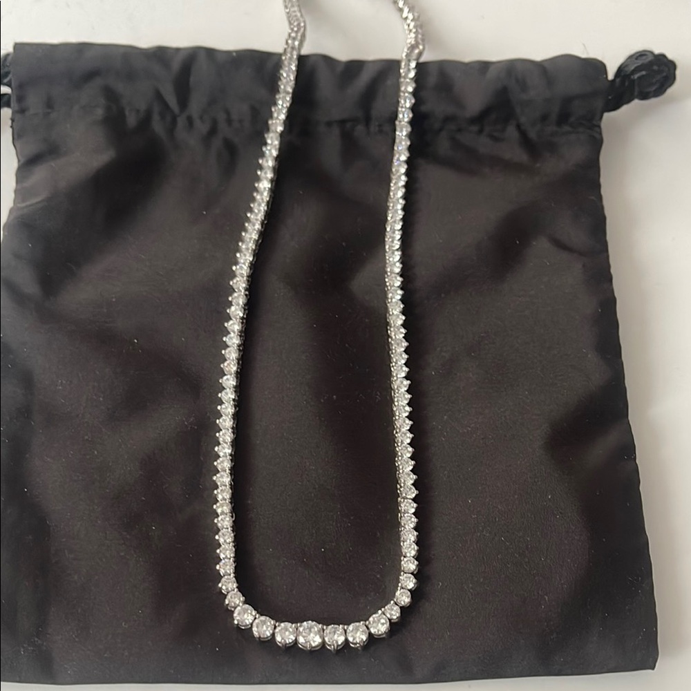 Sterling Silver CZ Tennis Necklace